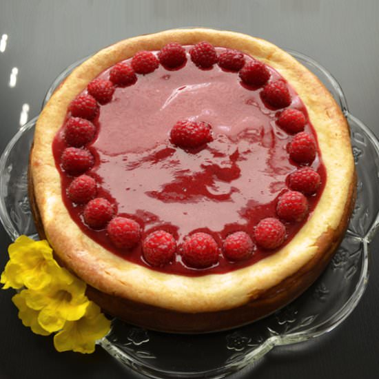 Rustic Raspberry Cheesecake - Recipe photo by dana@todayimight