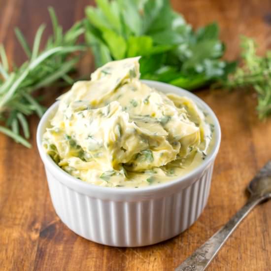 Grass Fed Herb Butter - Recipe photo by awholenewtwist.com