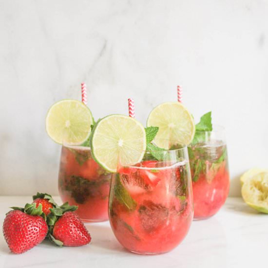 Roasted Strawberry Mojito - Recipe photo by domesticateme