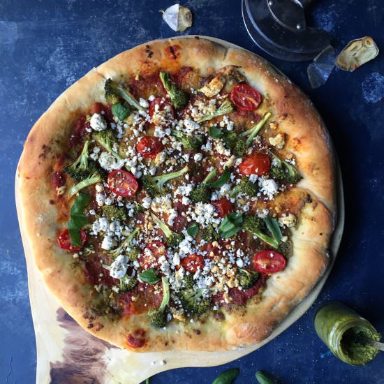 30 Min Pizza with Pesto - Recipe photo by foodfashionparty