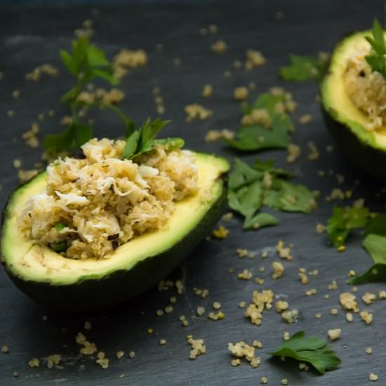Stuffed Avocado with Crab & Quinoa - Recipe photo by thehealthycook