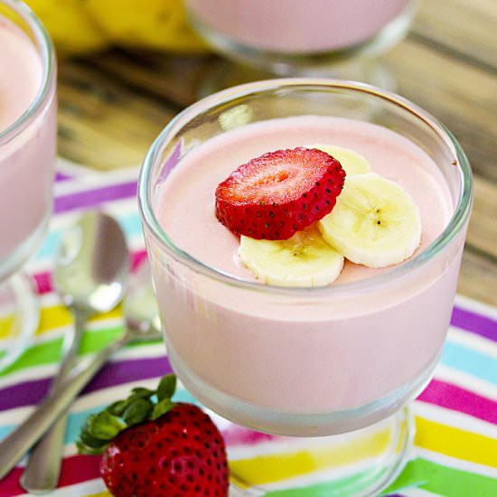 Strawberry Banana Mousse - Recipe photo by MyOrganizedChaos