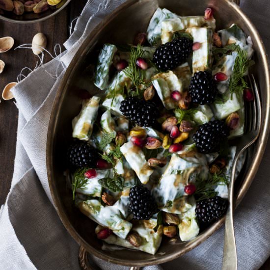 Pistachio & Mint Cucumber Salad - Recipe photo by onetoughcookie