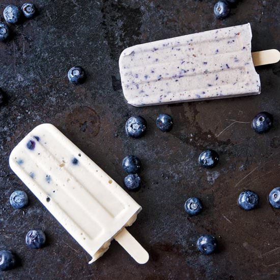Blueberry Cheesecake Protein Pops - Recipe photo by SewCreativeBlog