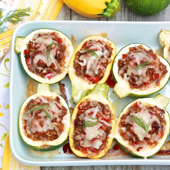 Beef & Rice Stuffed 8-Ball Zucchini - Recipe photo by FountainAvenueKitchen