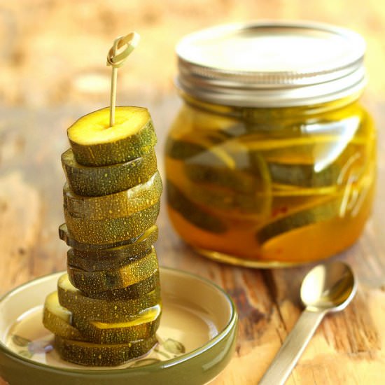 Refrigerator Zesty Zucchini Pickles - Recipe photo by Craving Something Healthy