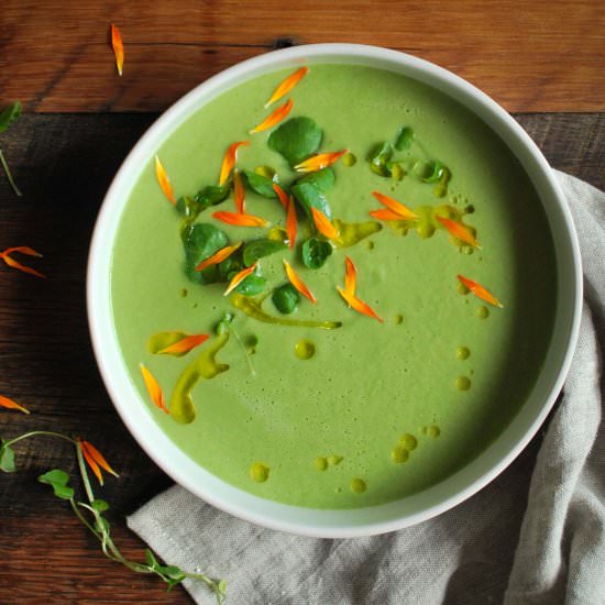 Chilled Cucumber & Watercress Soup - Recipe photo by drumbeets
