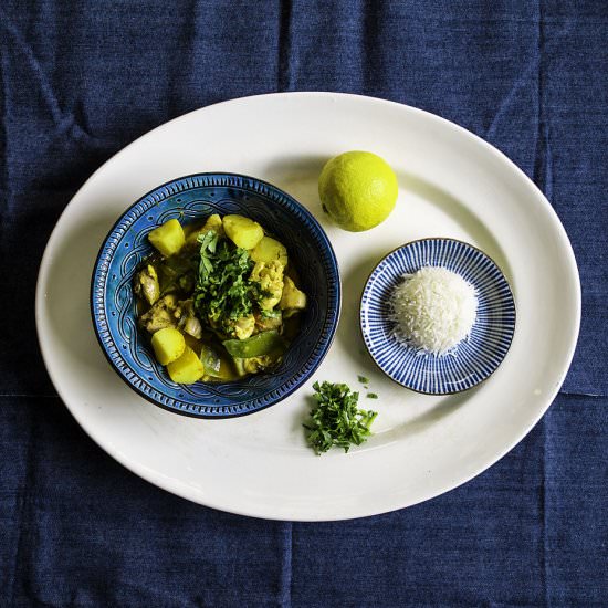 Chicken, Potato and Snow Pea Curry - Recipe photo by Spice Mama