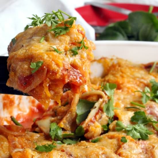 Pumpkin and Spinach Lasagne - Recipe photo by Treatyourselfsweeter