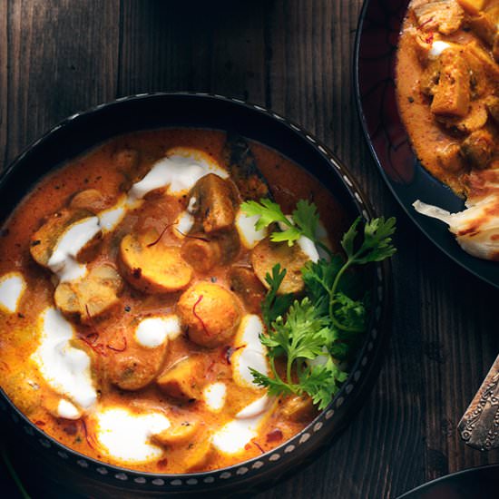 Mughlai Mushroom Pasanda - Recipe photo by cubesnjuliennes