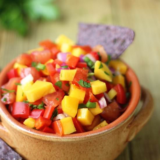 Raw Spicy Mango Salsa - Recipe photo by HealthNut Nutrition