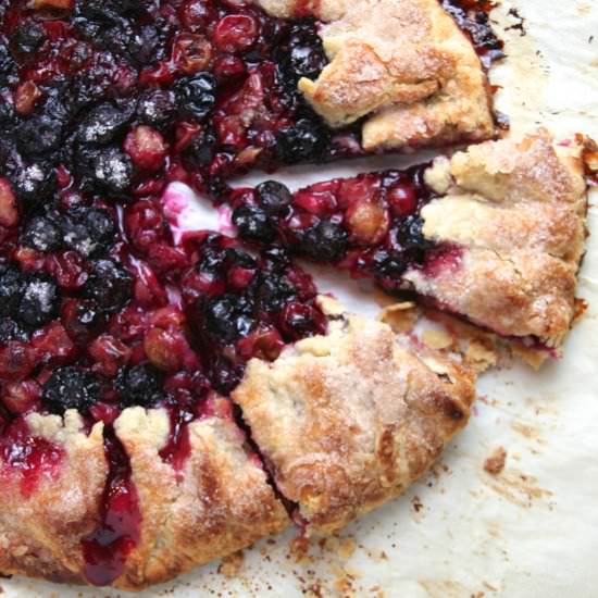 Gooseberry & Blueberry Galette - Recipe photo by thebrookcook.wordpress.com