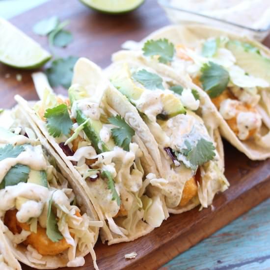 Vegan Fish Tacos with Avocado Sauce - Recipe photo by MyCookingSpot