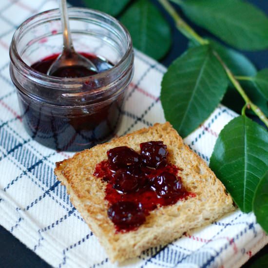 Sour Cherry Jam with Kirsch - Recipe photo by onetomato-twotomato