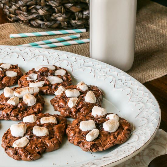 Chocolate Marshmallow Campfire Cookies - Recipe photo by OurFamilyEats