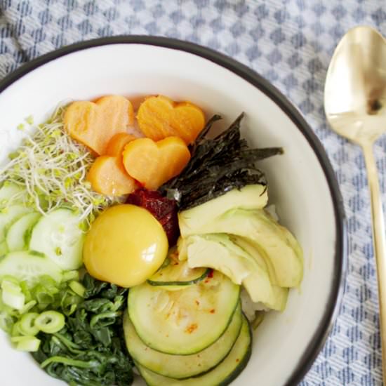 Green Korean Bibimbap - Recipe photo by The Chick Who Eats