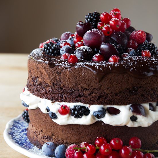 Chocolate Cake with Berries - Recipe photo by Sarah VanEigenKweek