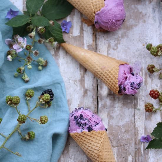 Blackberry Crème Fraiche Ice cream - Recipe photo by Tina Tausendschoen