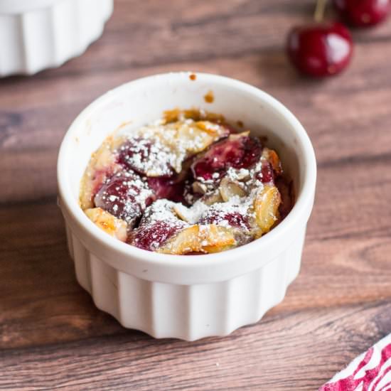 Cherry Almond Clafoutis - Recipe photo by My Three Seasons