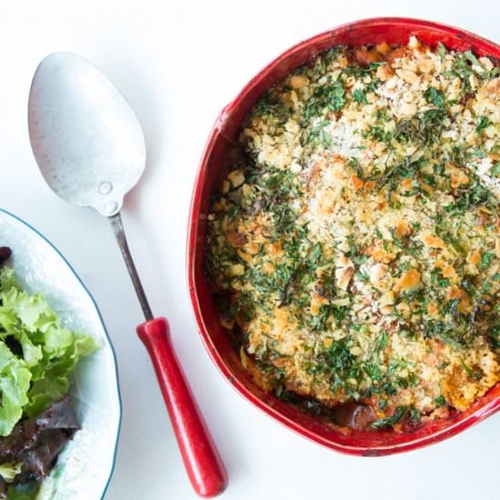 Curried Spring Squash Casserole - Recipe photo by thewacovegan