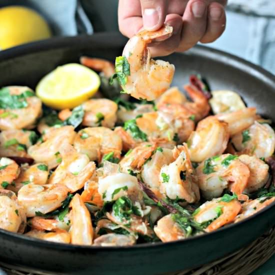 Spicy Garlic Shrimp - Recipe photo by peasandpeonies