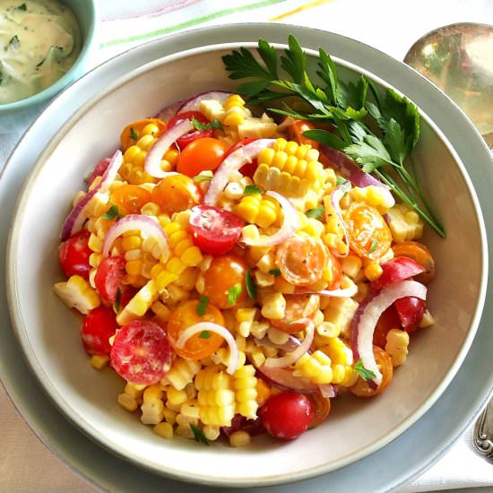 Market Fresh Corn Salad - Recipe photo by simply sated