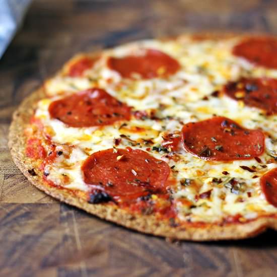 Tortilla Pepperoni Pizza - Recipe photo by dinnerthendessert