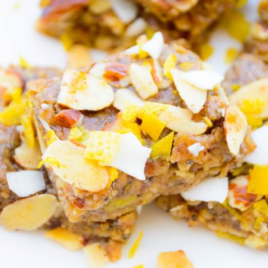 Lemon Olive Oil Almond Oat Squares - Recipe photo by The Nutritious Kitchen