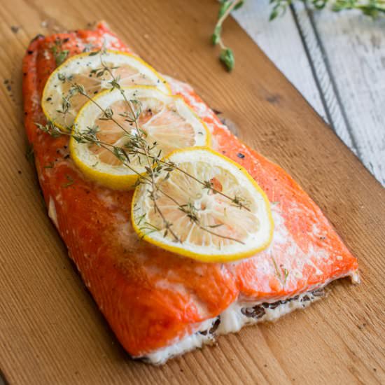 Cedar Plank Salmon - Recipe photo by wokandskillet