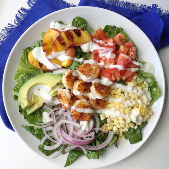 Shrimp Salad with Grilled Peaches - Recipe photo by Andie Mitchell