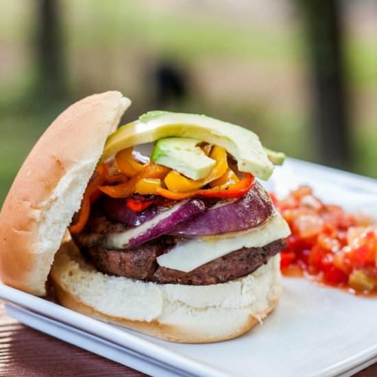 South of the Border Burger - Recipe photo by LovePastaBlog