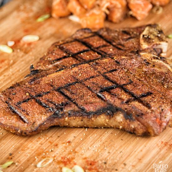 Spiced Grilled T-Bones - Recipe photo by PaleoLeap