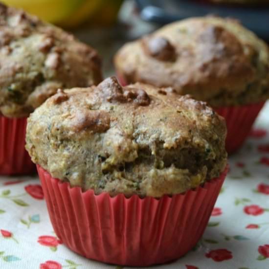 Zucchini Banana Breakfast Muffins - Recipe photo by katemovingforward