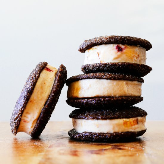 Peach Gingersnap Ice Cream Sandwich - Recipe photo by Kitchen Konfidence