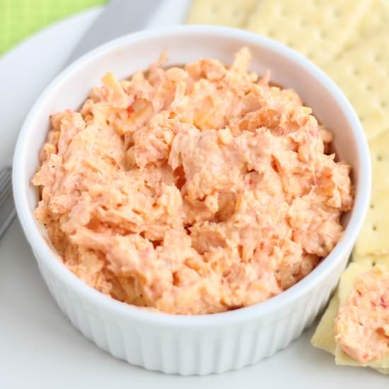 Pimento Goat Cheese Spread - Recipe photo by Strawberry Blondie Kitchen
