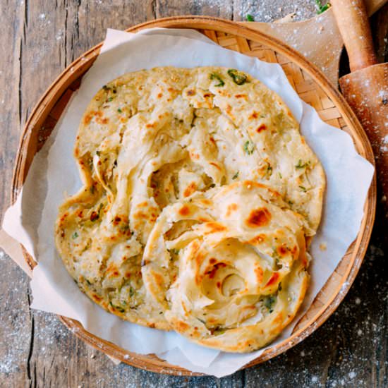 Shou Zhua Bing Scallion Pancake - Recipe photo by thewoksoflife