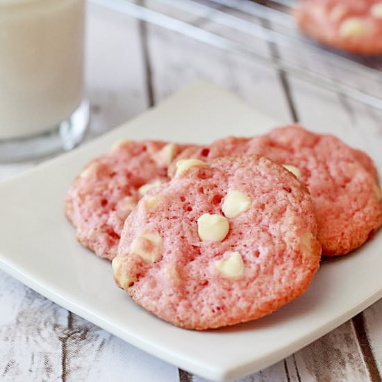 Strawberry Chocolate Chip Cookies - Recipe photo by MyOrganizedChaos