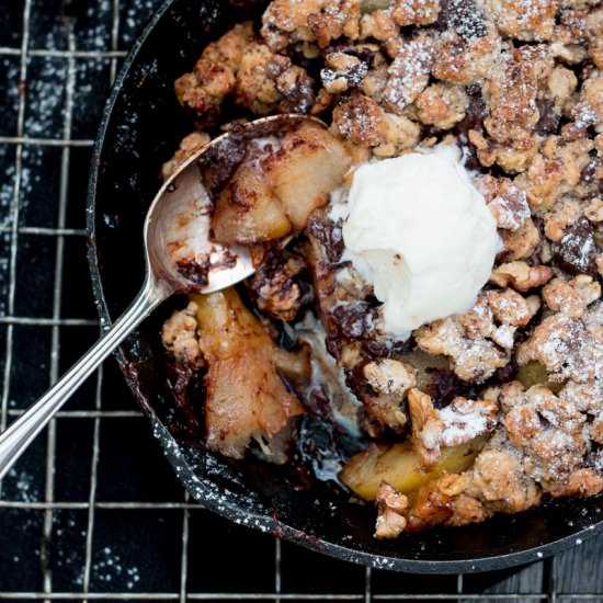 Pear, Chocolate and Walnut Crumble - Recipe photo by thebrickkitchen
