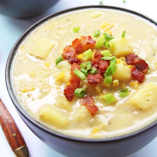 Dairy-Free Potato Corn Chowder - Recipe photo by Leelalicious