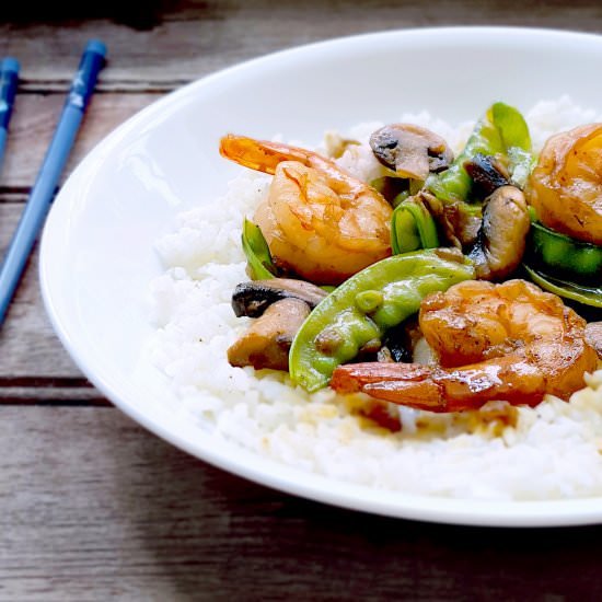 Shrimp, Snow Peas & Mushrooms - Recipe photo by Cooking Creation