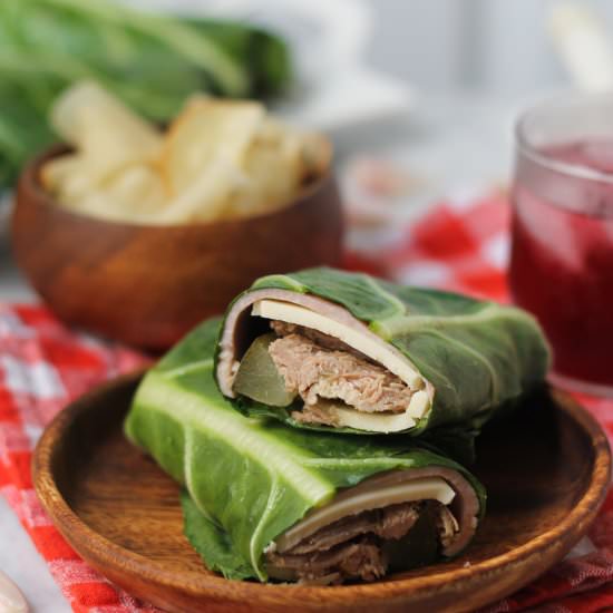 Cuban Sandwich Collard Wraps - Recipe photo by strictlydelicious