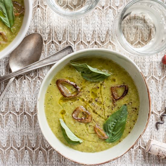 Zucchini Basil Soup - Recipe photo by dishing up the dirt