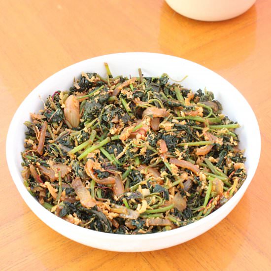Red Amaranth Leaf Stir Fry - Recipe photo by Nitha Kitchen