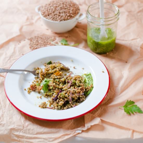 Buckwheat with Pesto - Recipe photo by elsbro