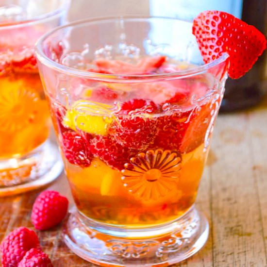 Mango Berry Balsamic Prosecco - Recipe photo by The Nutritious Kitchen