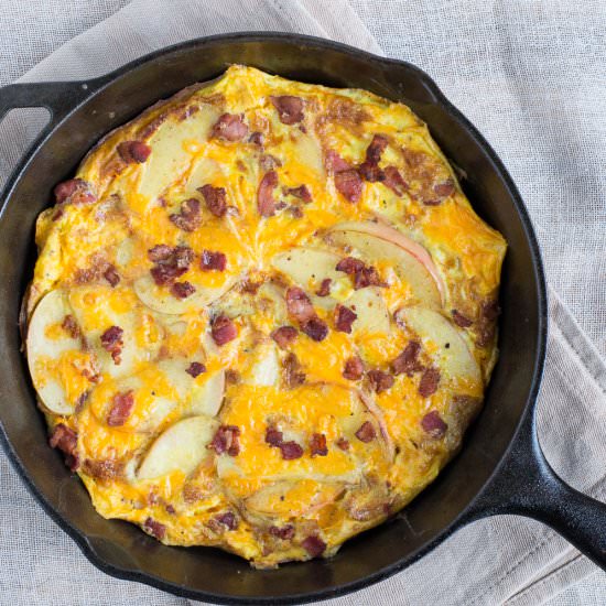 Bacon Frittata with Apple & Cheddar - Recipe photo by Mealime