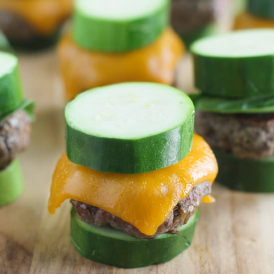 Paleo Zucchini Bun Slider Burgers - Recipe photo by strictlydelicious