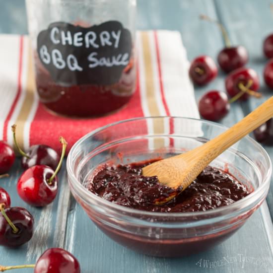 Cherry BBQ Sauce - Recipe photo by awholenewtwist.com