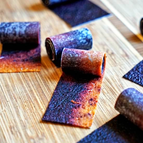 Nectarine Blueberry Fruit Roll Ups - Recipe photo by keviniscooking