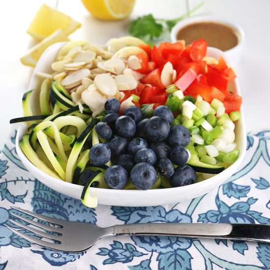 Rainbow Zucchini Noodle Salad - Recipe photo by EatInEatOut Magazine
